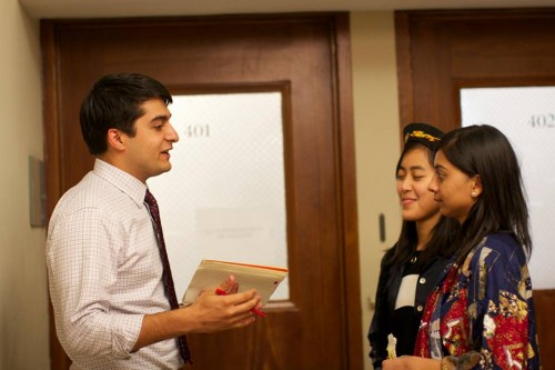 Neal Chhabra from William & Mary, talks to crisis staffers in the ISI 1977 committee.