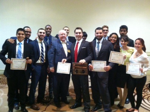 The Florida International University team poses with their Outstanding Small Delegation honors.