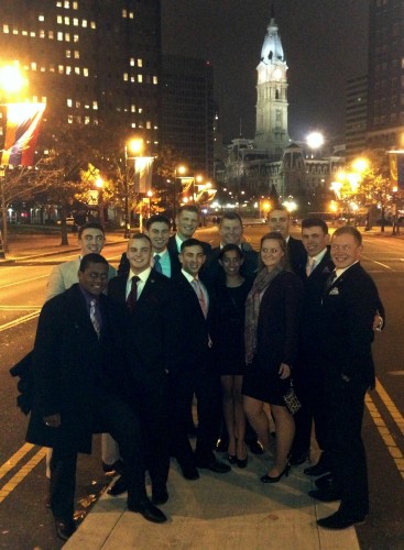 The USMA team poses at delegation dinner. West Point took home Best Small Delegation (Photo Courtesy of Brandon Moore)
