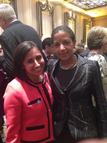 Mari with National Security Advisor Susan Rice at President Barack Obama's UNGA reception.