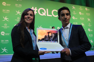 A laptop donation from the John Burroughs School to HELA Afghanistan ( Qatar Leadership Conference) 