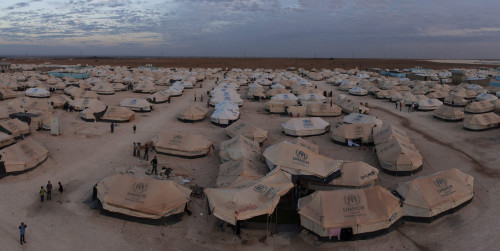 An overview of Za'atari Refugee Camp in Jordan. Panorama taken on 21 November, 2012.