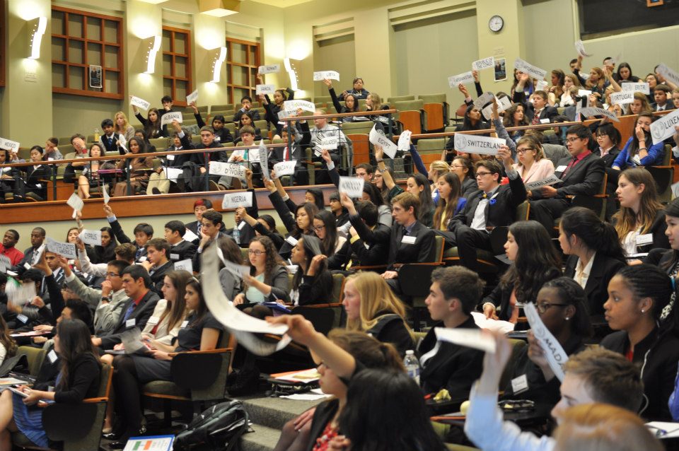 Delegates vote in SOCHUM at the Haas School of Business