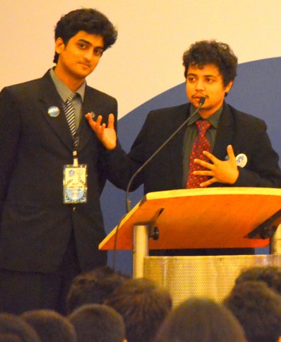Co-founders Bhavik Muni & Anansh Prasad addressing the delegates