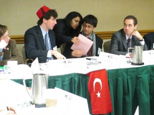 Delegates in the Turkish Cabinet respond to a crisis