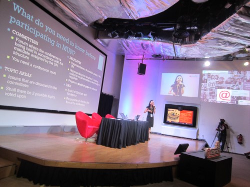 MUN Introduction Presentation with High-tech facilities (photo courtesy of Indah Gilang)