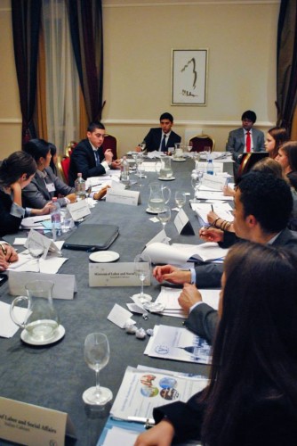 Delegates debate at YMGE 2013.