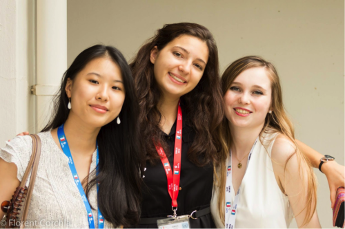 Secretaries General, Ariane Lo and Aurelie Ducrot with guest speaker Camille Bigot. (photo by Florent Corchia).