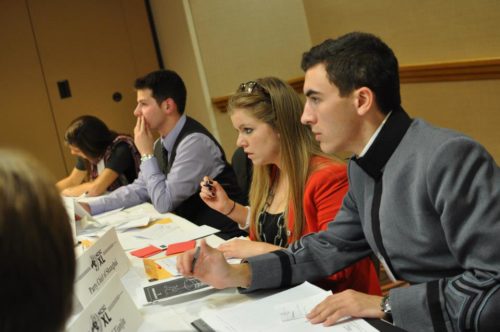 College Model UN can feature crisis committees and well-researched delegates