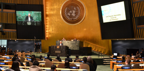 UN Deputy Secretary-General Jan Eliasson speaking at WIMUN at UN Headquarters