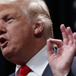 Trump's "ok" hand gesture. Photo from the Washington Post. 