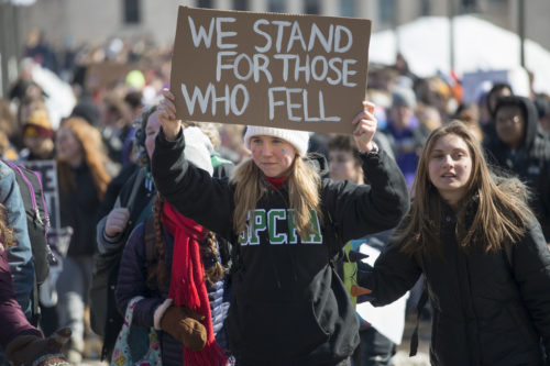 Students use their voices to speak out on gun violence in schools with the March For Our Lives movement.