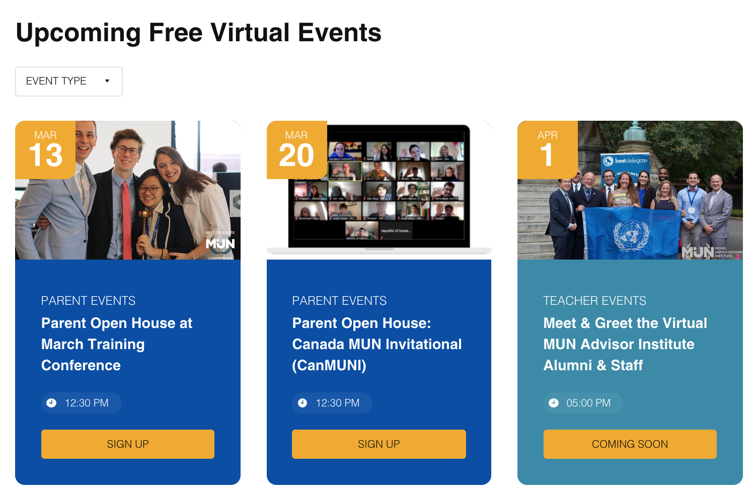 Best Delegate Events Calendar